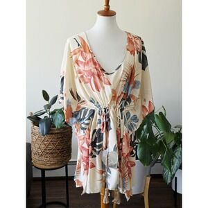 NWT Z&L EUROPE Tassel Tie Armhole Floral Mini Dress Cover-Up Women's Medium